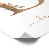 Monogram Waterverf Floral Gold Letter D Poster (Hoek)