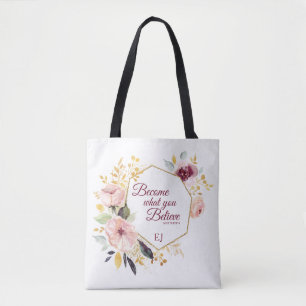 Monogram Waterverf Floral Gold Matthew Scripting Draagtas