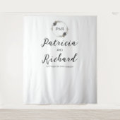 Monogram Waterverf Floral Wedding Backdrop Wandkleed (Voorkant)