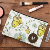Monogram Waterverf geel Vlinder bloemig