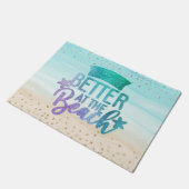 Monogram Waterverf Glitter Life is beter strand Deurmat (Schuin)
