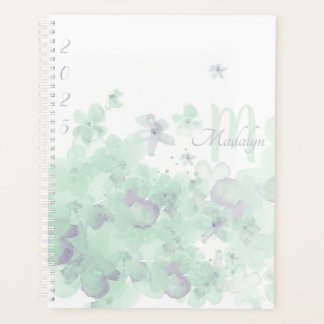 Monogram Waterverf Groen 2025 Bloemenplanner Planner