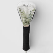 Monogram Waterverf Groene dennenbos op de berg Golfheadcover (Voorkant)