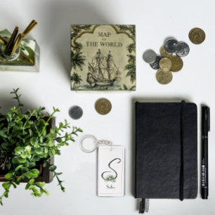 Monogram waterverf initiaal AcrylSleutelhanger Sleutelhanger