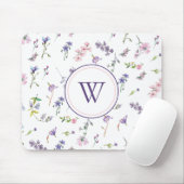 Monogram Waterverf Pastel Floral Muismat (Met muis)