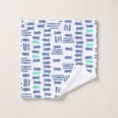 Monogram waterverf penseelstreek vis bad handdoek (Wasdoekje)