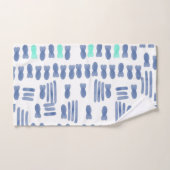 Monogram waterverf penseelstreek vis bad handdoek (Handdoek)