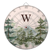 Monogram Waterverf Pijnbos & Mountain Rustic Dartbord (Voorkant)