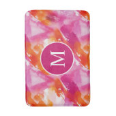 Monogram Waterverf Roze Sinaasappel Abstract Badmat (Voorkant Verticaal)