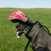Monogram Waterverf Roze Sinaasappel Abstract Golfheadcover (Insitu)