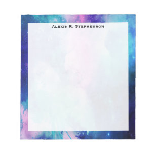 Monogram Waterverf Ruimtevaart Universe Blauwe Roz Notitieblok