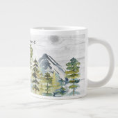 Monogram Waterverf Rustic Forest Mountain Cabin Extra Grote Beker (Rechts)
