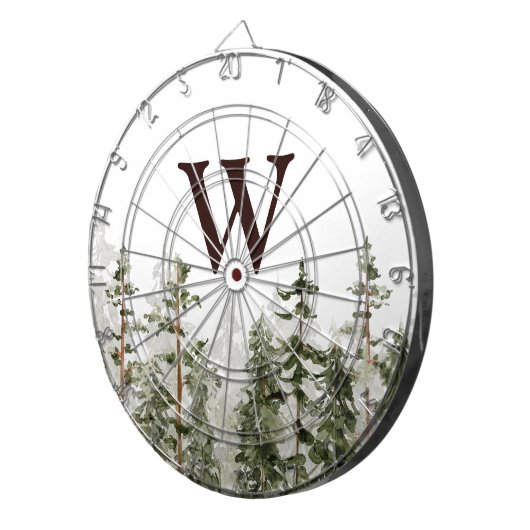 Monogram Waterverf Rustic Green Forest Dartbord (Voorkant Rechts)