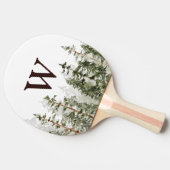 Monogram Waterverf Rustic Green Forest Tafeltennisbatje (Zijkant)