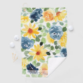 Monogram Waterverf Spring Flowers Golfhanddoek (Insitu)
