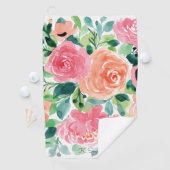 Monogram Waterverf Spring Flowers Golfhanddoek (Insitu)