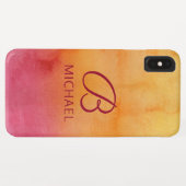 Monogram Waterverf Sunset Gepersonaliseerde naam Case-Mate iPhone Case (Achterkant (horizontaal))