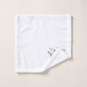 Monogram Waterverf Tropische Groene Bladeren Bad Handdoek (Wasdoekje)
