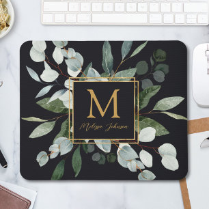 Monogram Waterverf Tropische Groene Bladeren Muismat