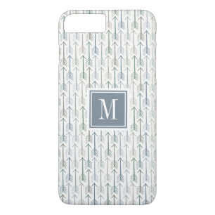 Monogram   Waterverf Wanderlust Arrow Pattern iPhone 8 Plus / 7 Plus Hoesje