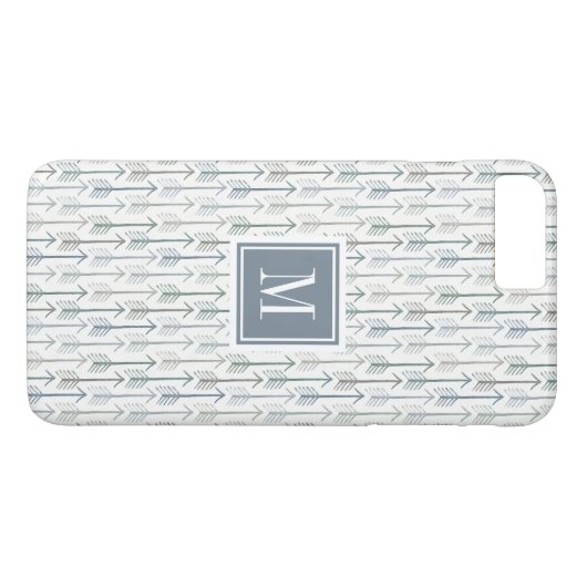 Monogram | Waterverf Wanderlust Arrow Pattern Case-Mate iPhone Case (Achterkant (Horizontaal))