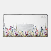 Monogram Waterverf Wildbloemen Bloemen Bureaumat (Keyboard & Muis)