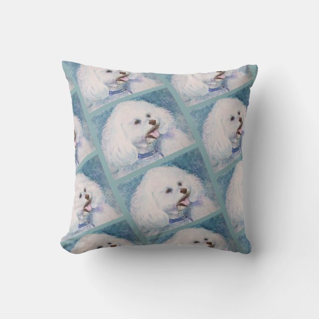 MONOGRAM WATERVERF WITTE BICHON FRISE KUSSEN (Voorkant)