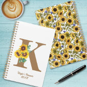 Monogram Waterverf Zonnebloem Custom Persoonlijk Planner