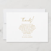 Monogram Weddenschap Bedankt Foto Gold (Achterkant)