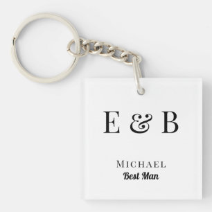 Monogram Weddenschap Beste man Gift Personalized B Sleutelhanger