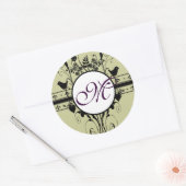 Monogram Weddenschap Grenzen Ronde Sticker (Envelop)