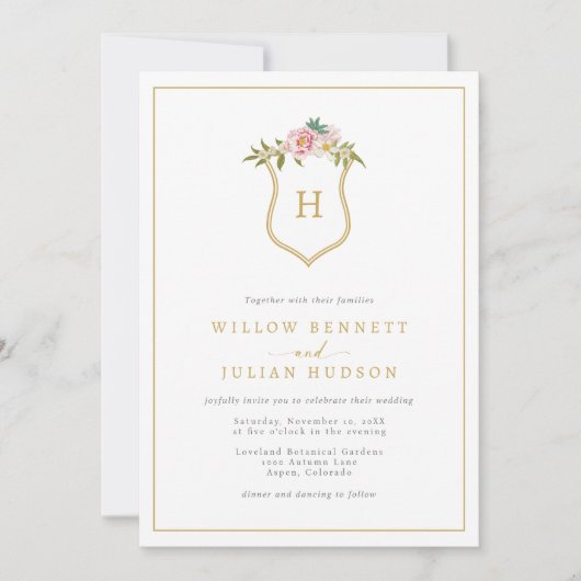 Monogram Weddenschap Kaart (Voorkant)