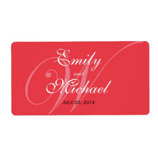 Monogram Weddenschap Labels - Deep Red (Voorkant)