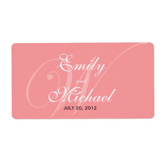 Monogram Weddenschap Labels - Grapefruit (Voorkant)