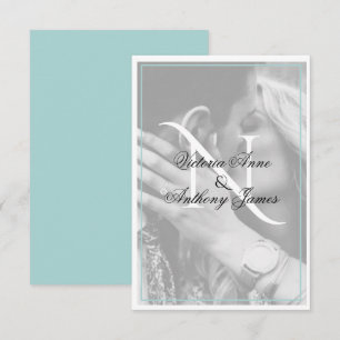 Monogram Weddenschap met fotoscript Bedankkaart