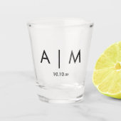 Monogram Weddenschap Shot Glas (Voorkant)