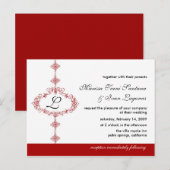 Monogram Weddenschap Uitnodiging Briefkaart (Voorkant / Achterkant)