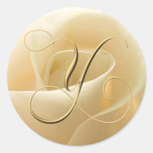 Monogram Weddenschappen - brief Y Ronde Sticker