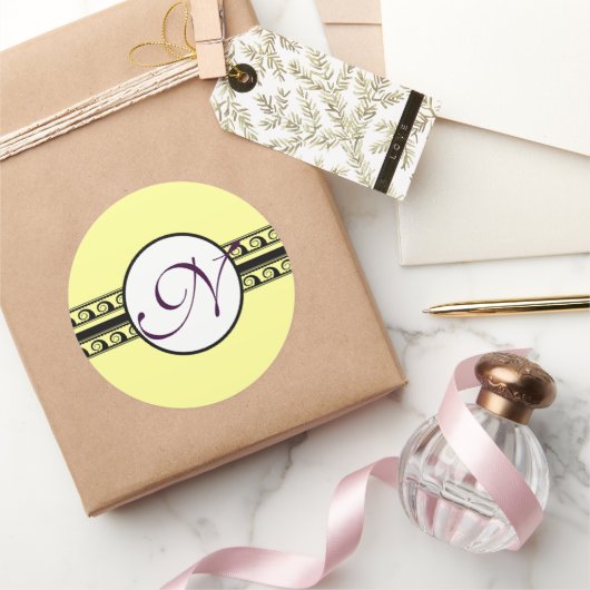 Monogram Weddenschappen Uitnodigingen & cadeaus Ronde Sticker (Geschenken)