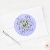 Monogram Weddenschappen Uitnodigingen & cadeaus Ronde Sticker (Envelop)