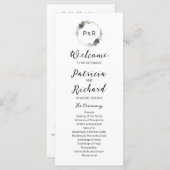 Monogram Wedding Ceremony Program 4x9 Kaart (Voorkant / Achterkant)