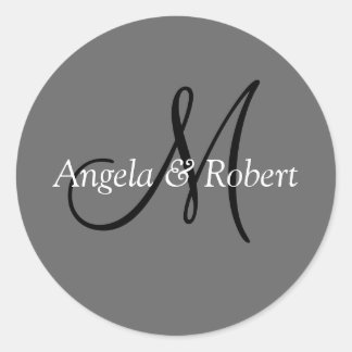 Monogram Wedding Envelope-zegels Ronde Sticker