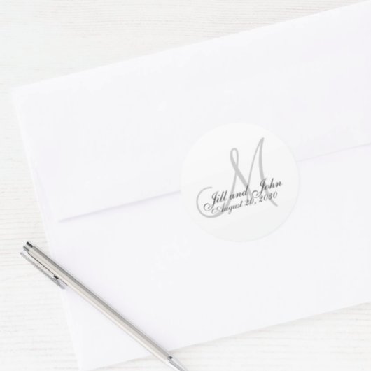 Monogram Wedding Favor Sticker