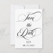 Monogram Wedding Foto Save The Date (Voorkant)