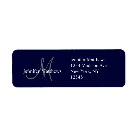 Monogram Wedding Invitation Return Address Labels (Voorkant)