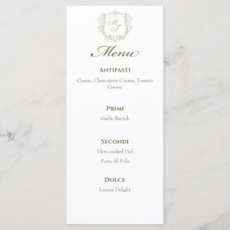 Monogram Wedding Menus Menu