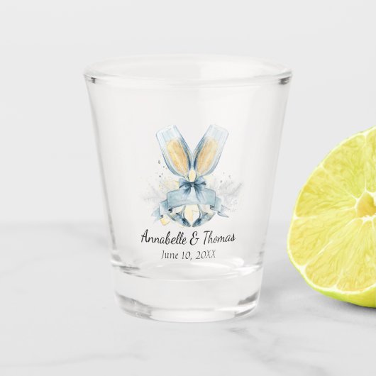 Monogram Wedding Shot Glass Champagne Glasses Shot Glas (Voorkant)