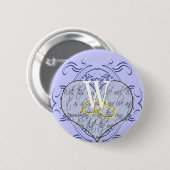 Monogram Wedding Vow Heart Ronde Button 5,7 Cm (Voorkant /achterkant)