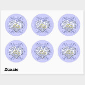 Monogram Wedding Vow Heart Ronde Sticker (Vel)
