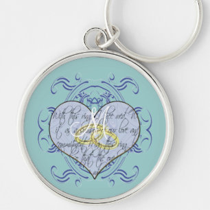 Monogram Wedding Vow Heart Sleutelhanger